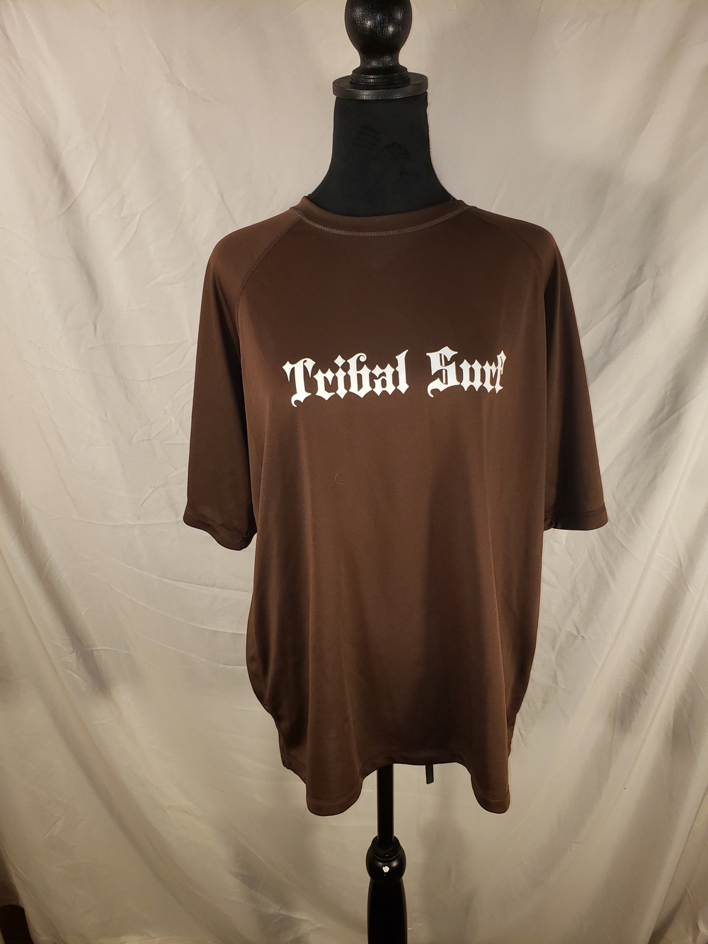 Tribal Brown Short-Sleeve Graphic Tee with White Logo - L